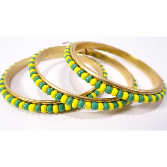 Neiman Marcus Lee Angel Women's Bead Stackable Bangle Bracelet Set 3 NWT 158 - Picture 10 of 13